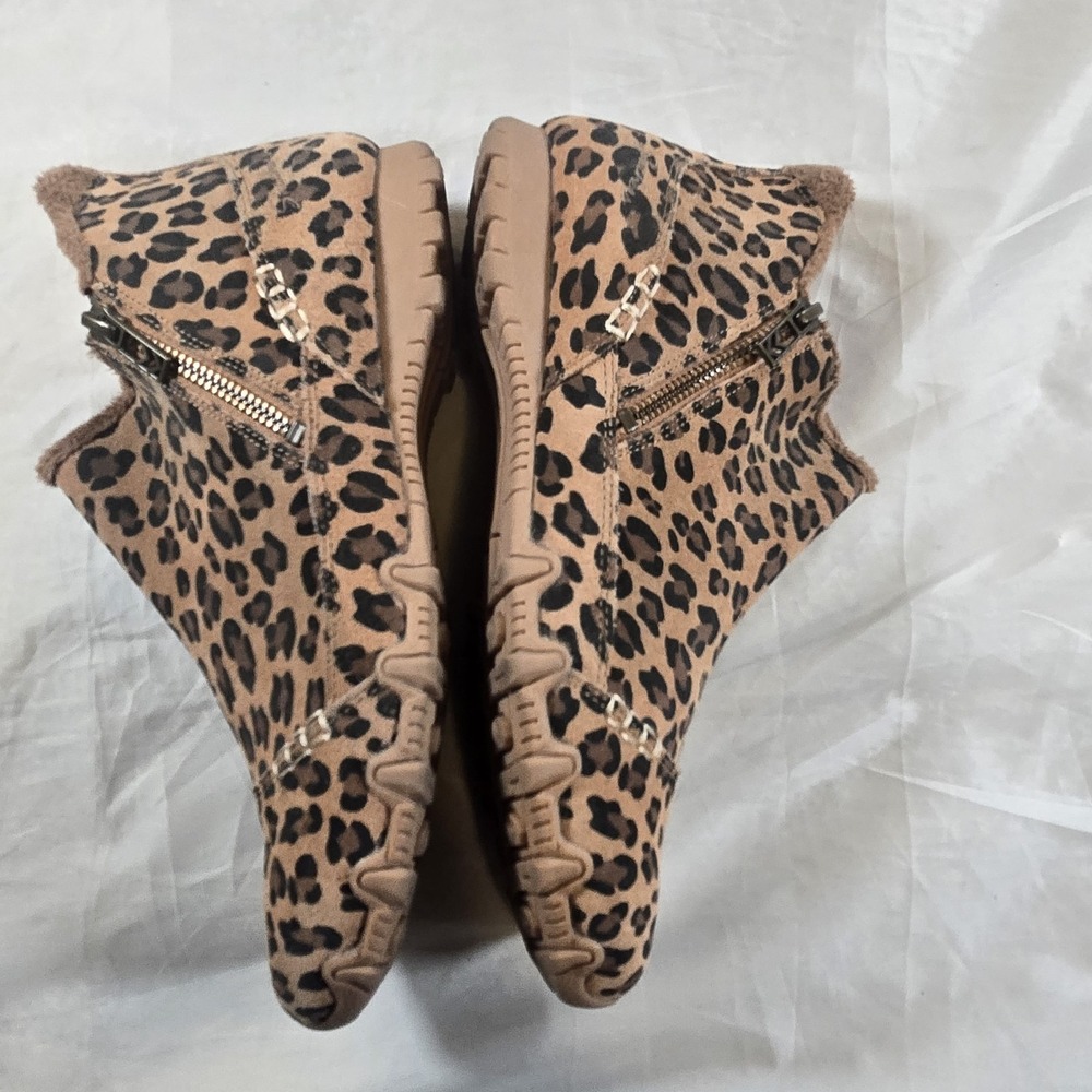 Skechers Leopard Print Faux Fur Lined Ankle Booties Side Zip Women's 8.5 - Picture 6 of 9